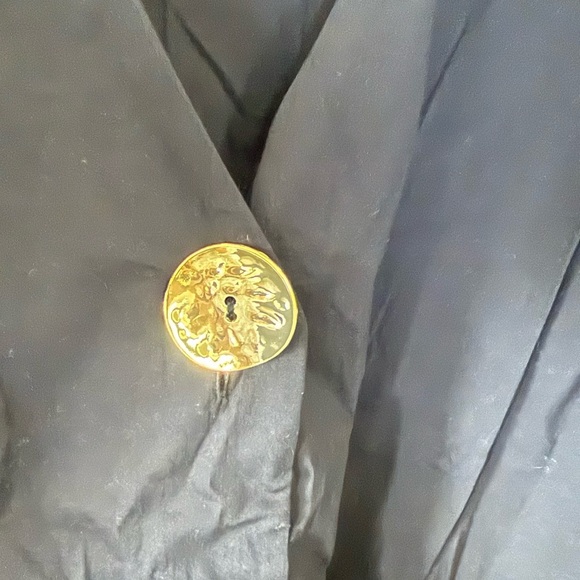 Soft Surroundings|Black Button-Up Blouse with oversized Gold plated buttons•NWT - Picture 9 of 14